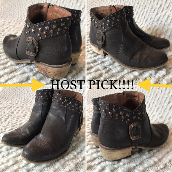 BareTraps Shoes - BareTraps Pearce Western Studded Ankle Bootie Sz 8